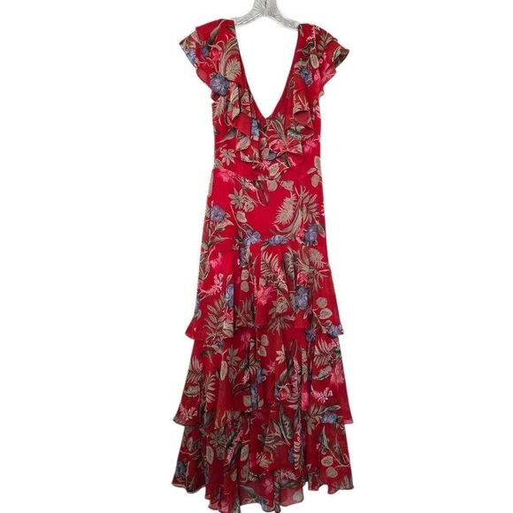 NEW WAYF Floral Chelsea Tiered Ruffle Maxi Dress Size Small - Picture 4 of 12